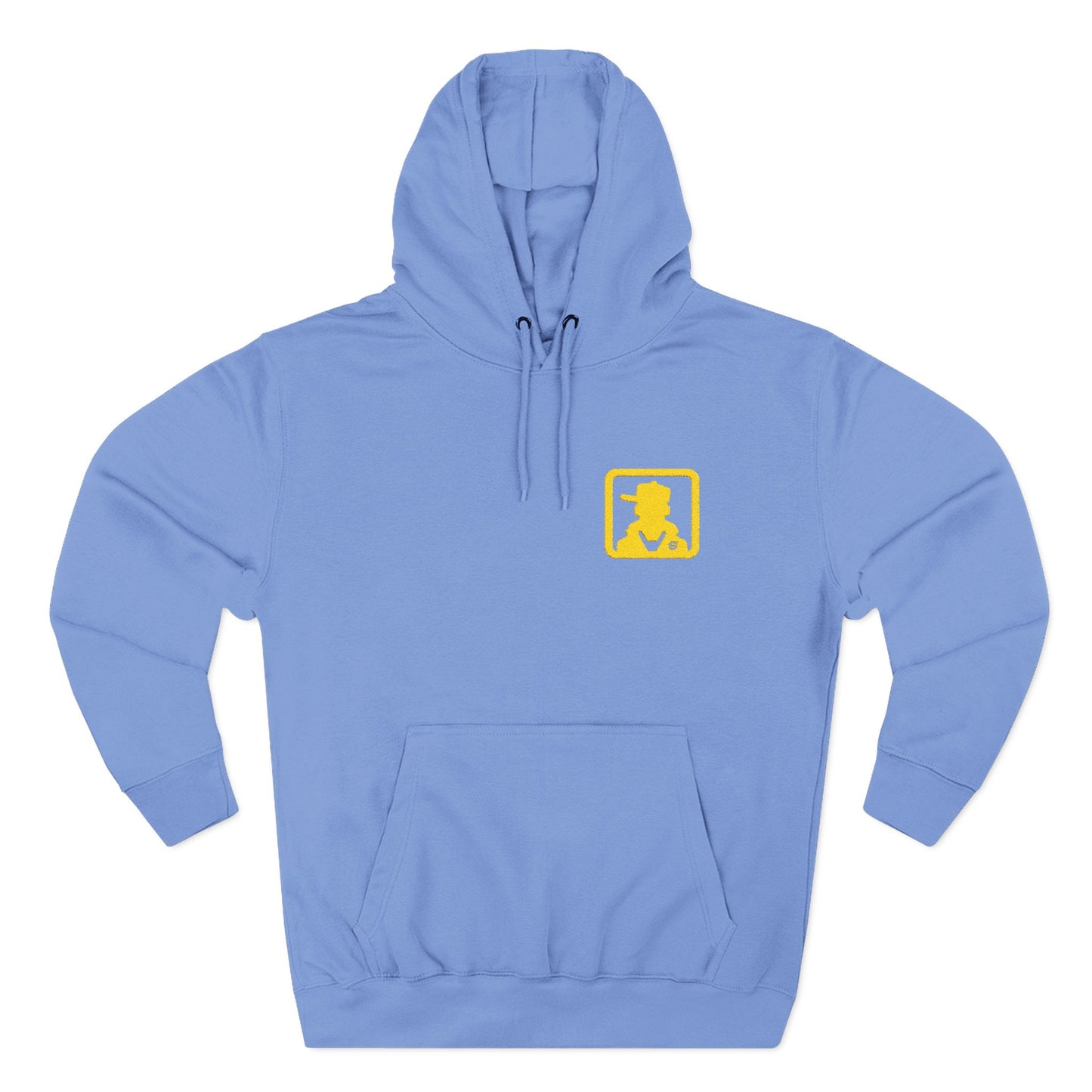 Minimal White Pocket Logo Hoodie