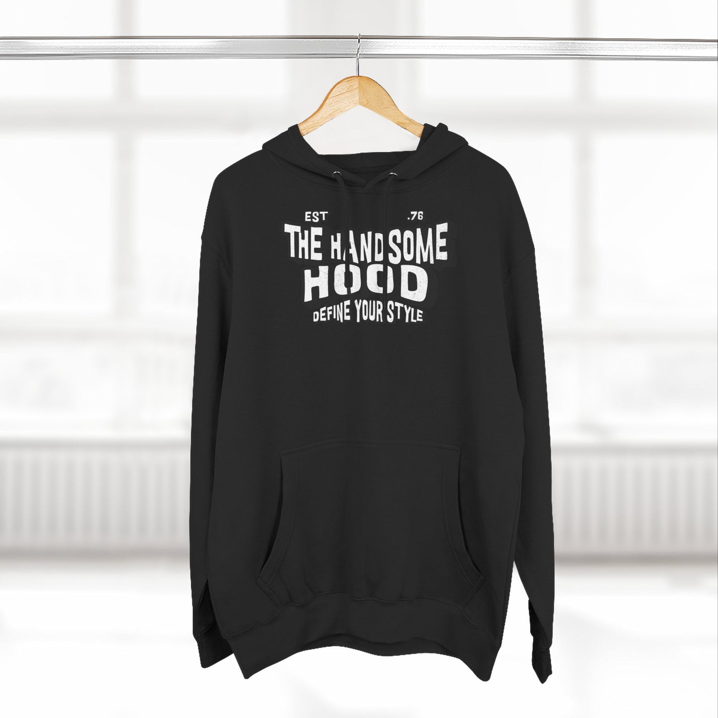 The Handsome Hood Fleece Hoodie - Retro Script Graphic Pullover