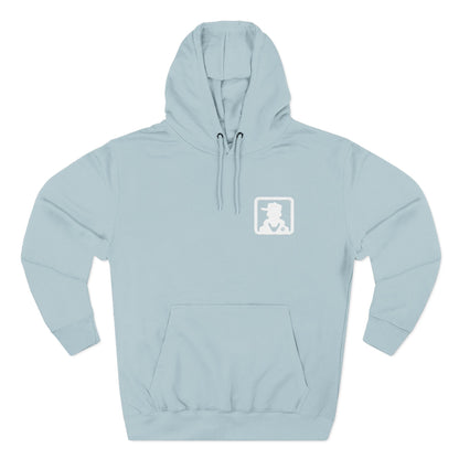 Minimal White Pocket Logo Hoodie