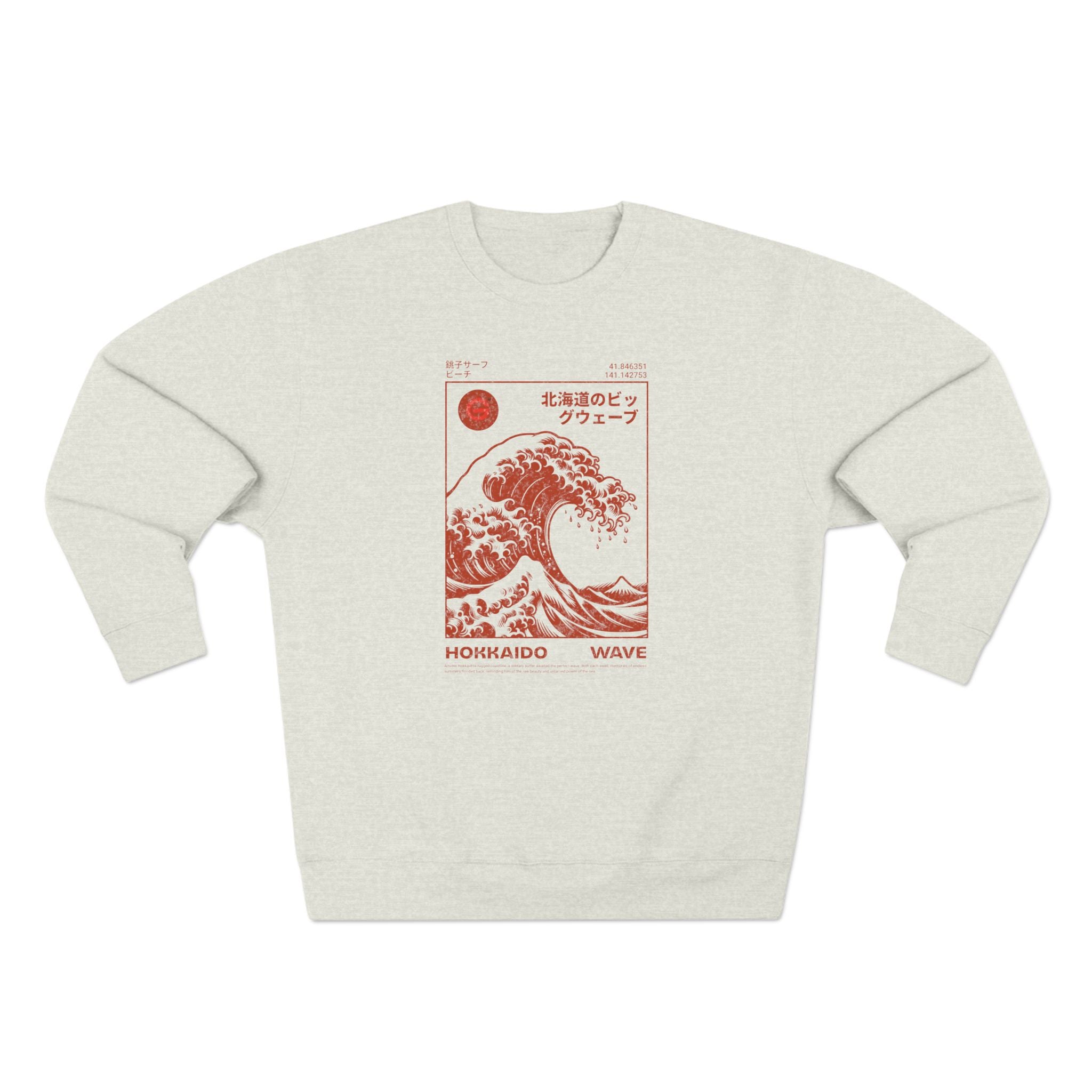 Wave Crewneck Sweatshirt — Hokkaido Wave Graphic