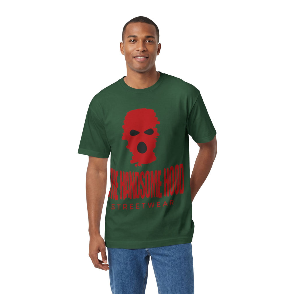 The Handsome Hood Streetwear Tee — Red Balaclava Graphic T-Shirt