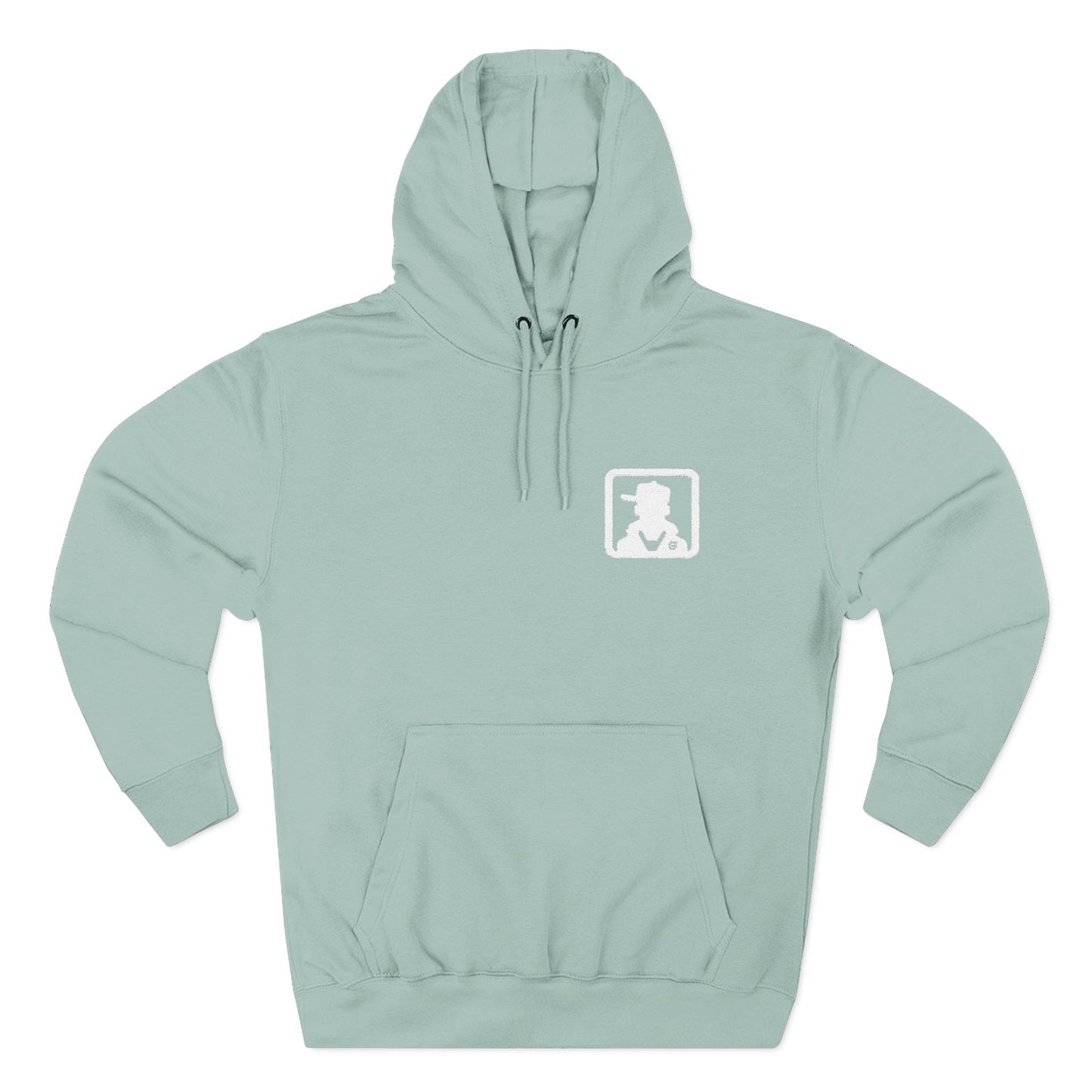 Minimal White Pocket Logo Hoodie
