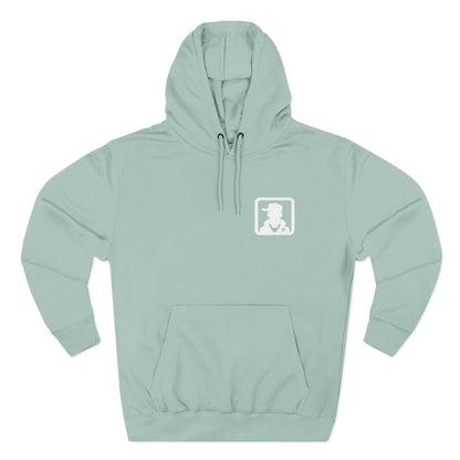 Minimal White Pocket Logo Hoodie