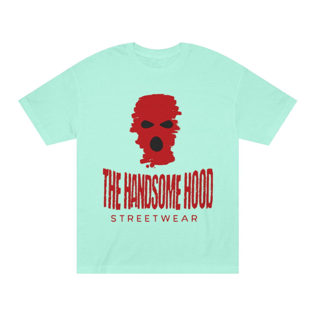 The Handsome Hood Streetwear Tee — Red Balaclava Graphic T-Shirt