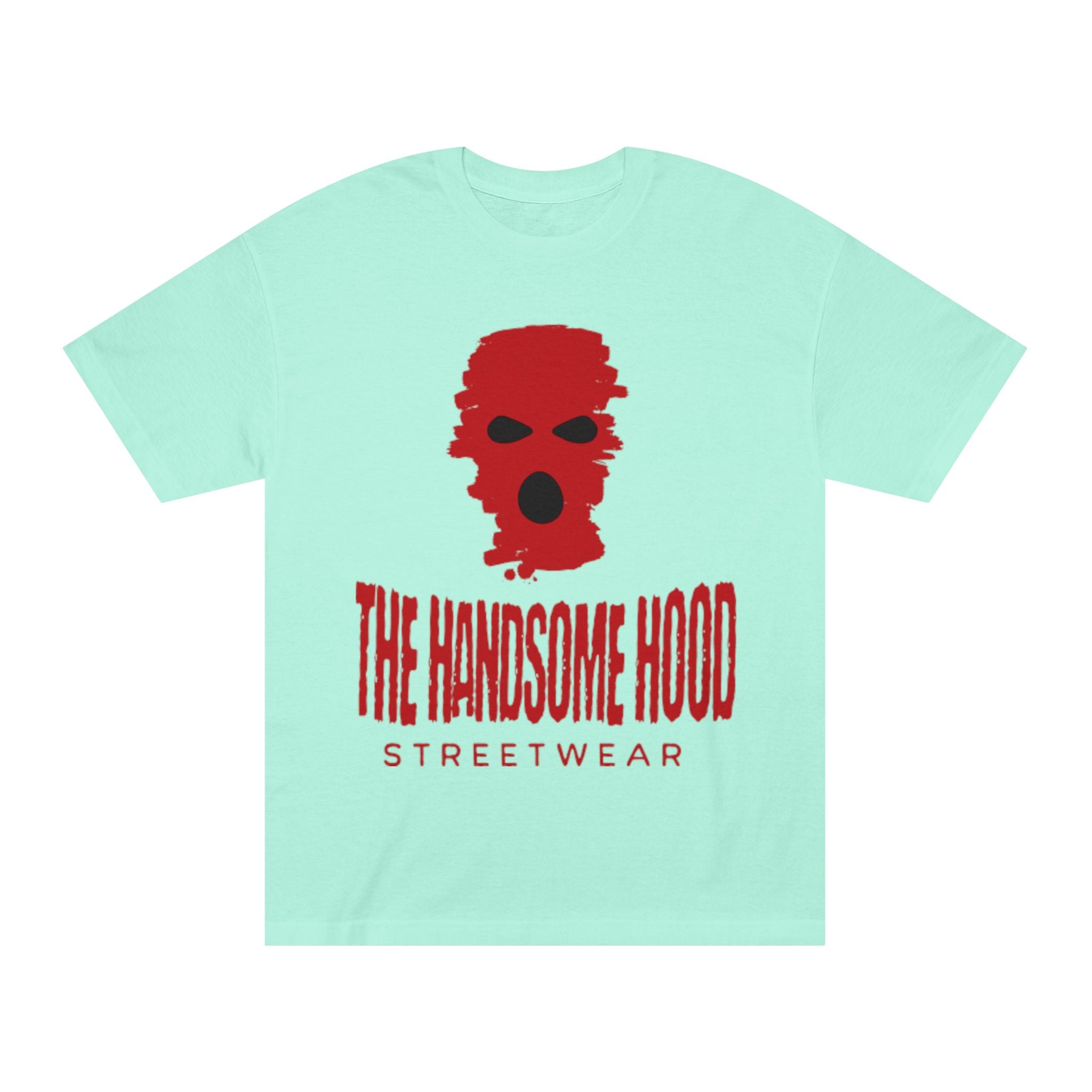 The Handsome Hood Streetwear Tee — Red Balaclava Graphic T-Shirt