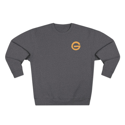 Minimal Logo Crewneck Sweatshirt — Small Orange 'G' Chest Emblem