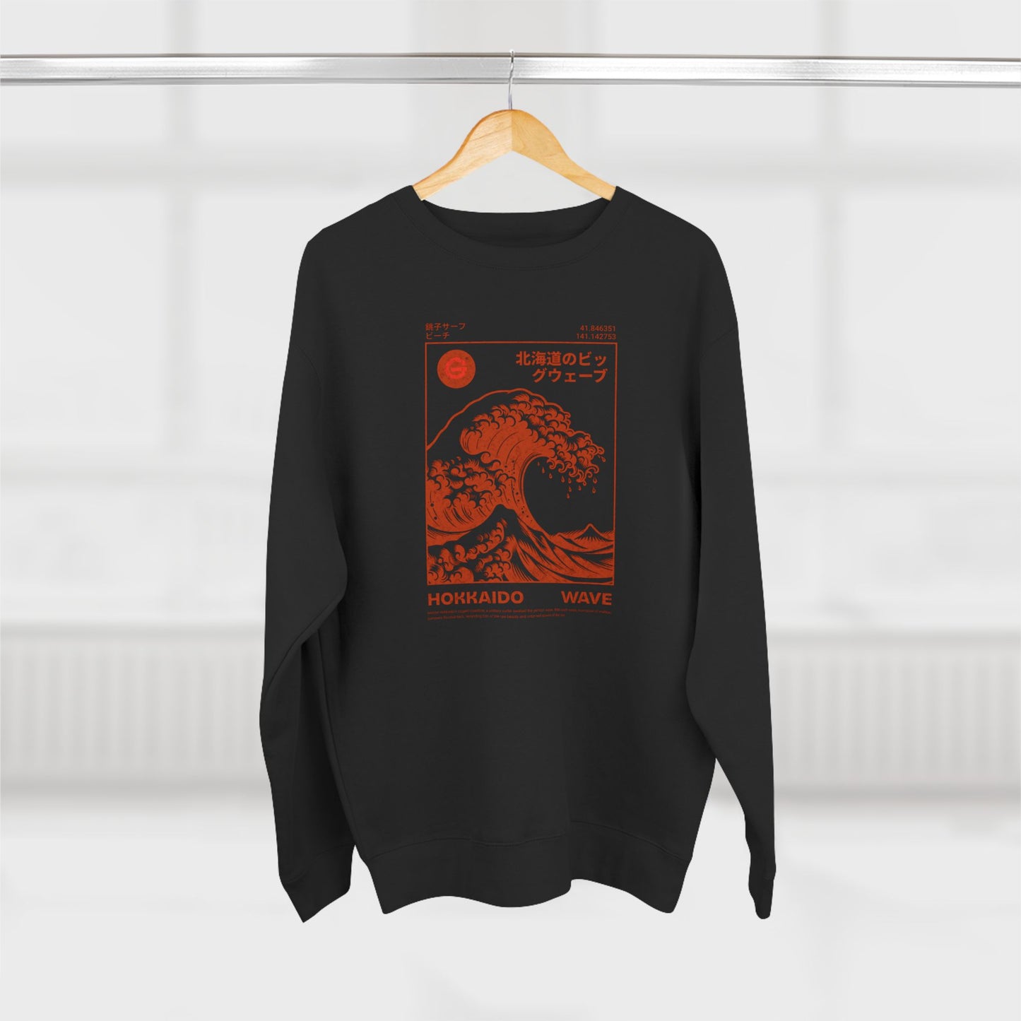 Hokkaido Wave Graphic Crewneck Sweatshirt