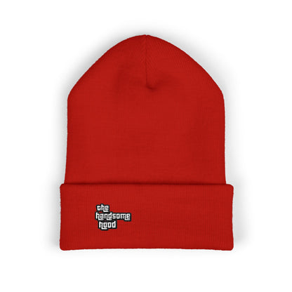 Minimalist White Logo Knit Beanie