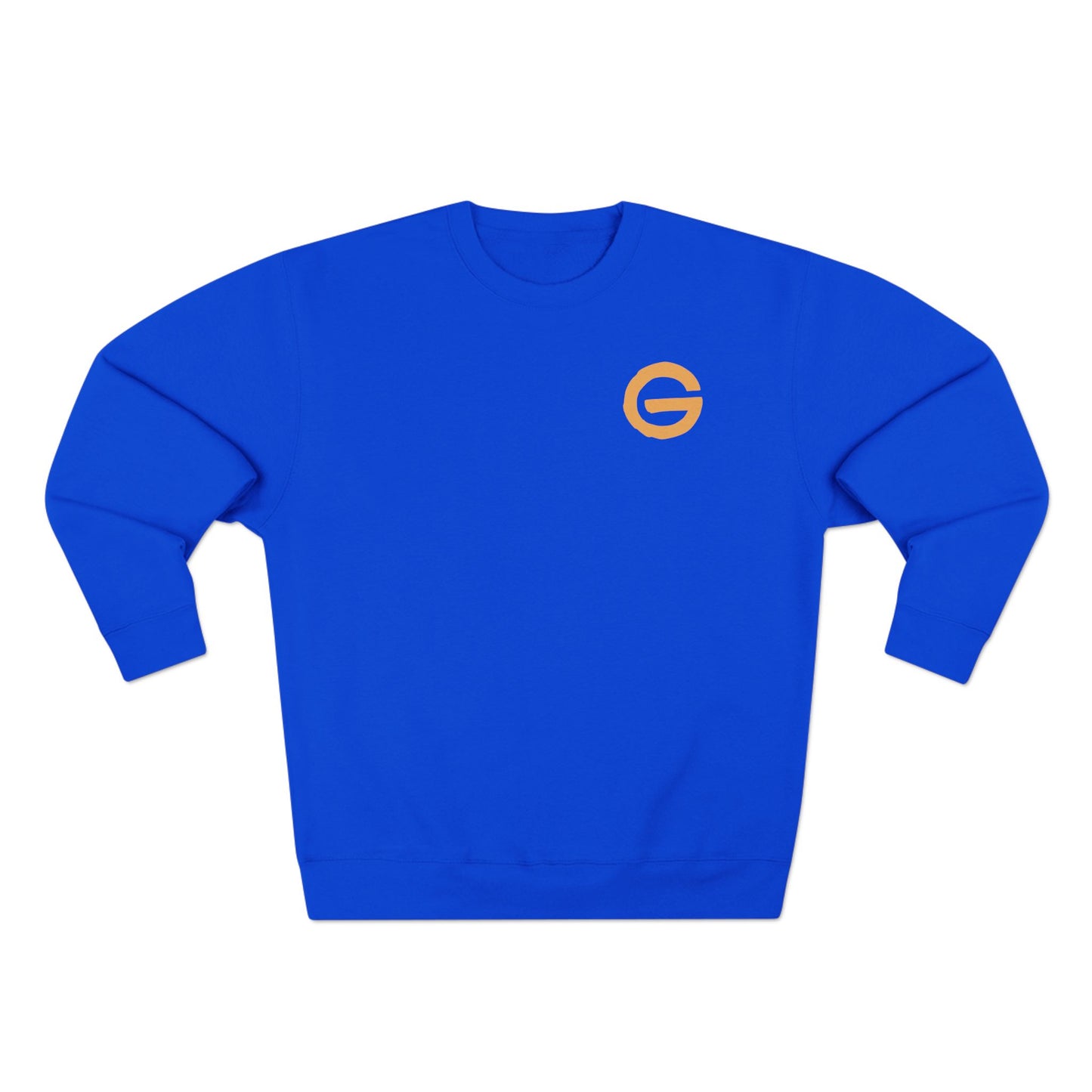 Minimal Logo Crewneck Sweatshirt — Small Orange 'G' Chest Emblem