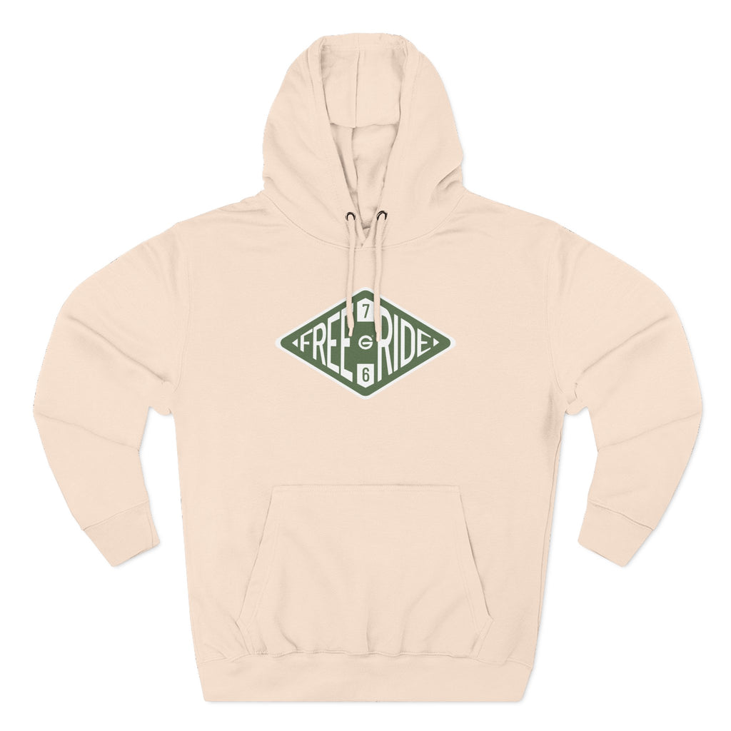 Free Ride Pullover Hoodie — Vintage Diamond Skate/Surf Logo Fleece