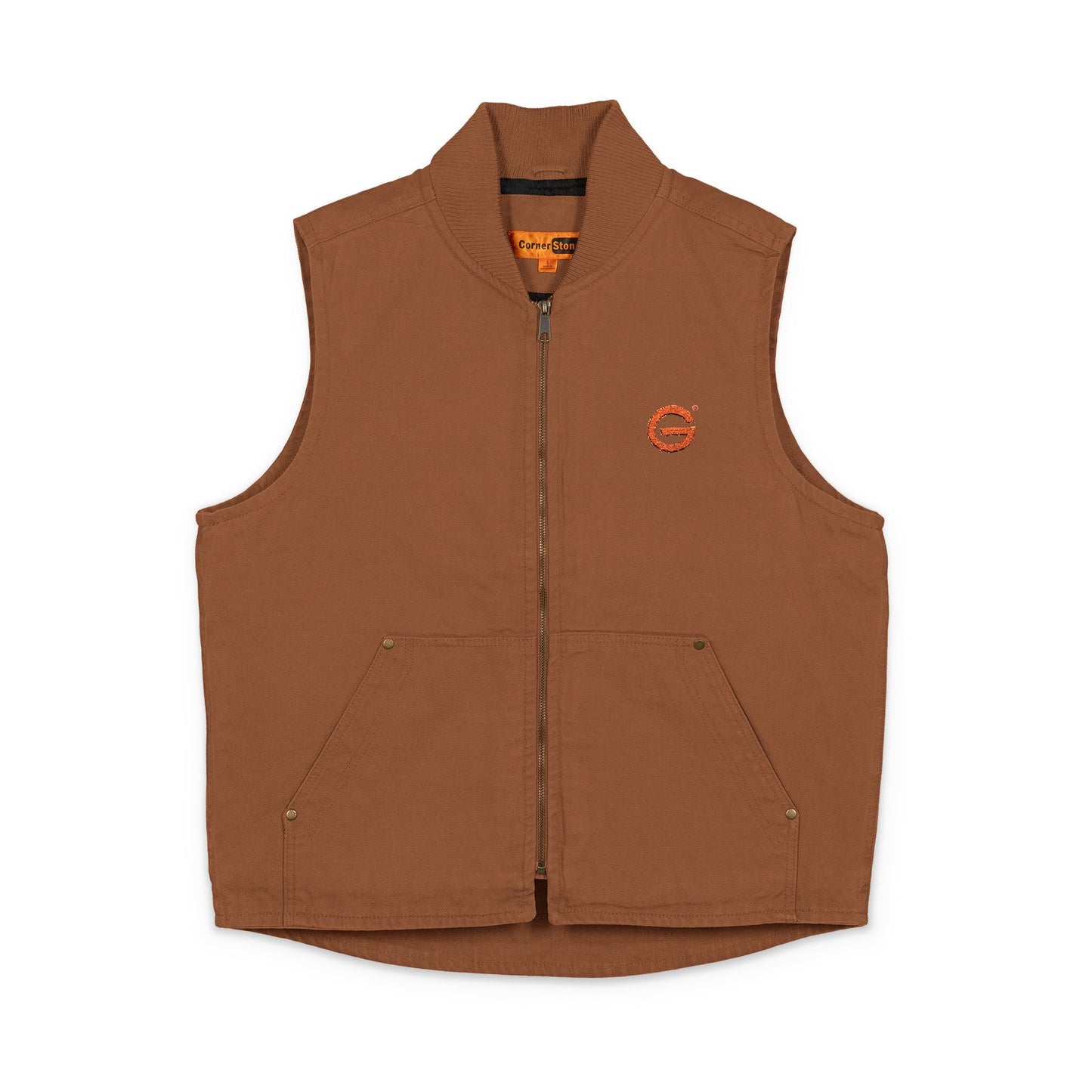 Duck Cloth Embroidered Patch Vest