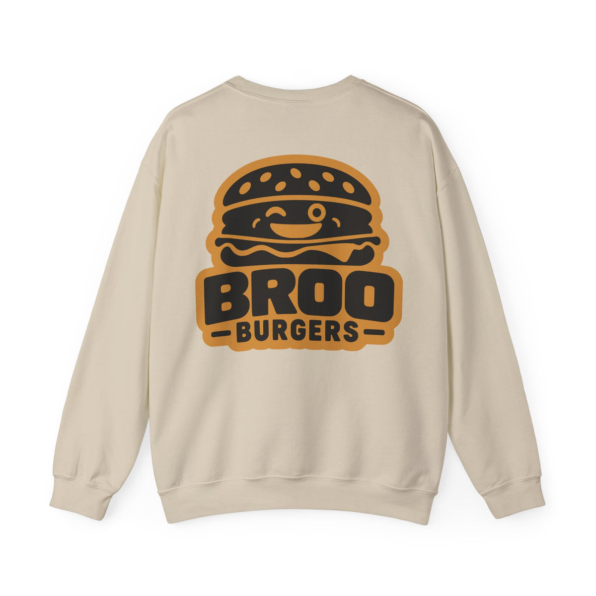 Burger Logo Sweatshirt — 'BROO Burgers' Retro Fast Food Crewneck
