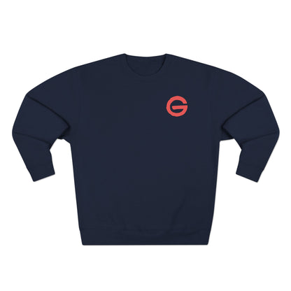 Minimalist Logo Crewneck Sweatshirt — Small Red 'G' Chest Emblem