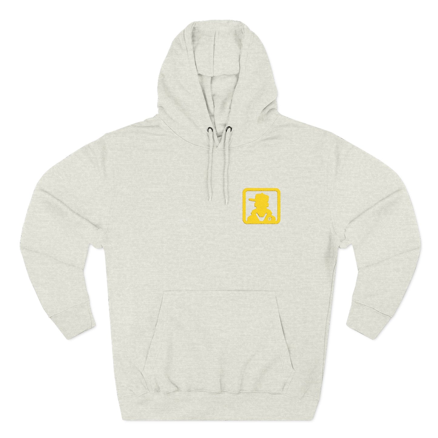 Minimal White Pocket Logo Hoodie