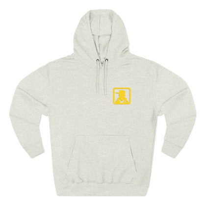 Minimal White Pocket Logo Hoodie