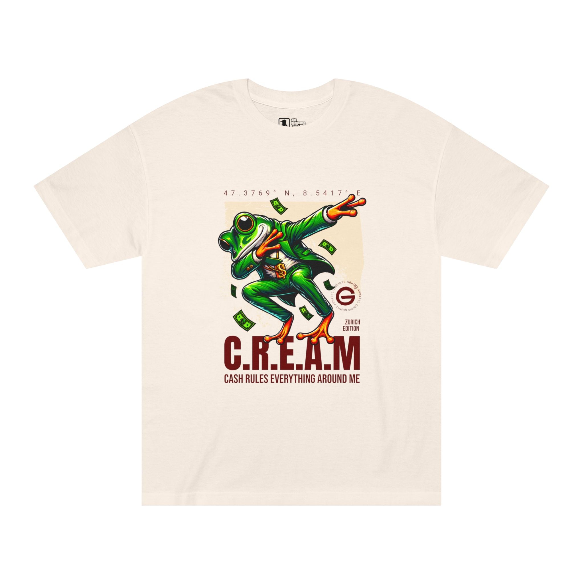 C.R.E.A.M. Frog Graphic Tee — 'Cash Rules Everything Around Me' Streetwear T-Shirt