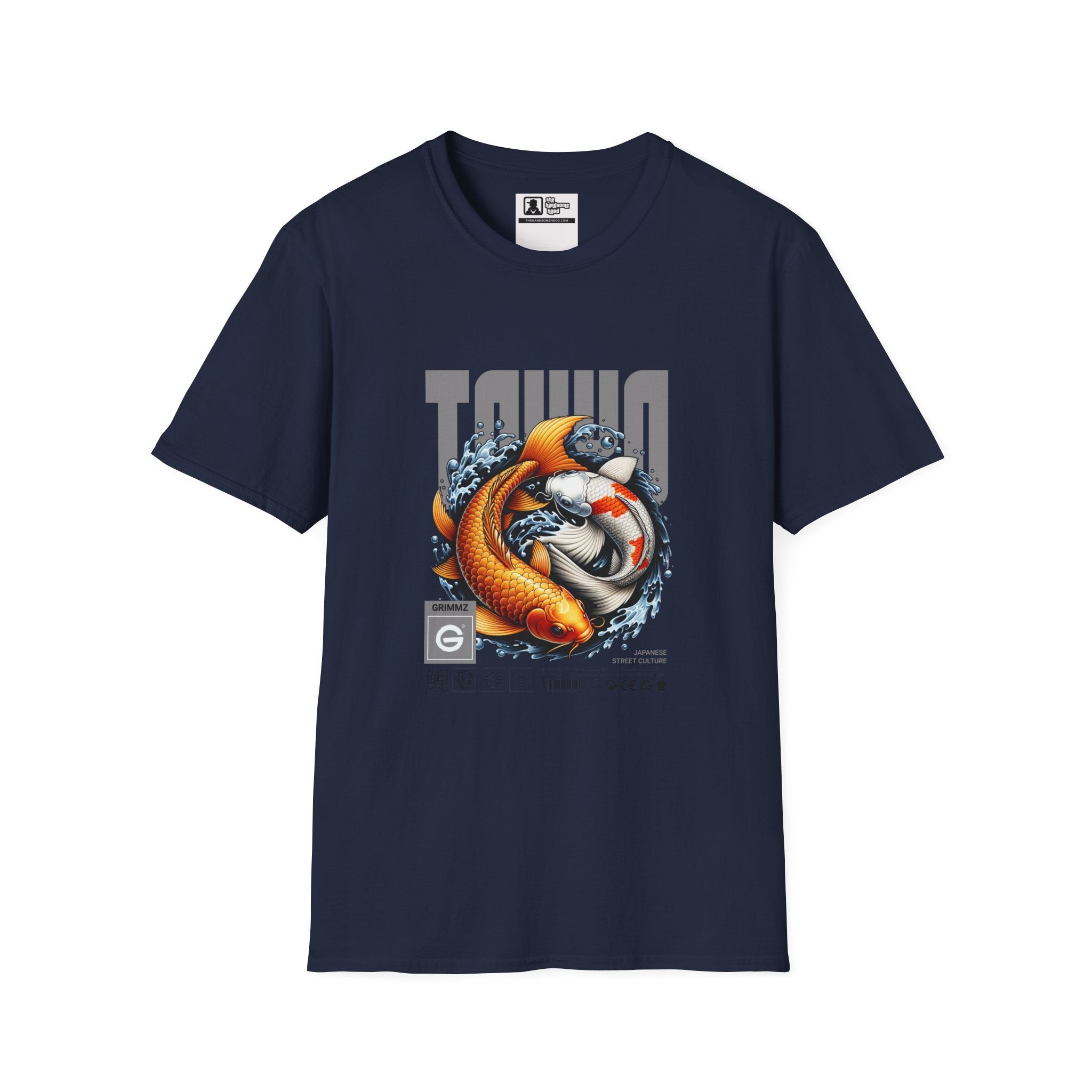 Koi Wave Graphic T-Shirt — Taiko-Inspired Koi Fish Design