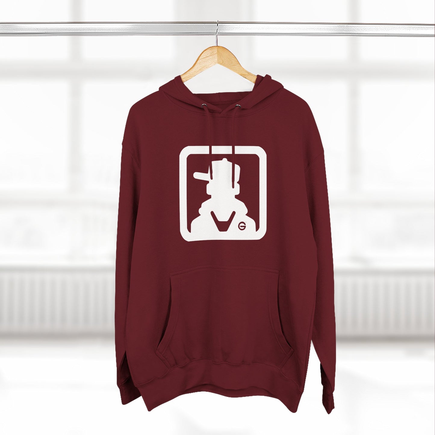 Minimal Square Logo Fleece Hoodie