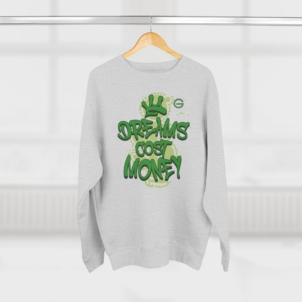 Dreams Cost Money Crewneck Sweatshirt – Green Graffiti Money Graphic