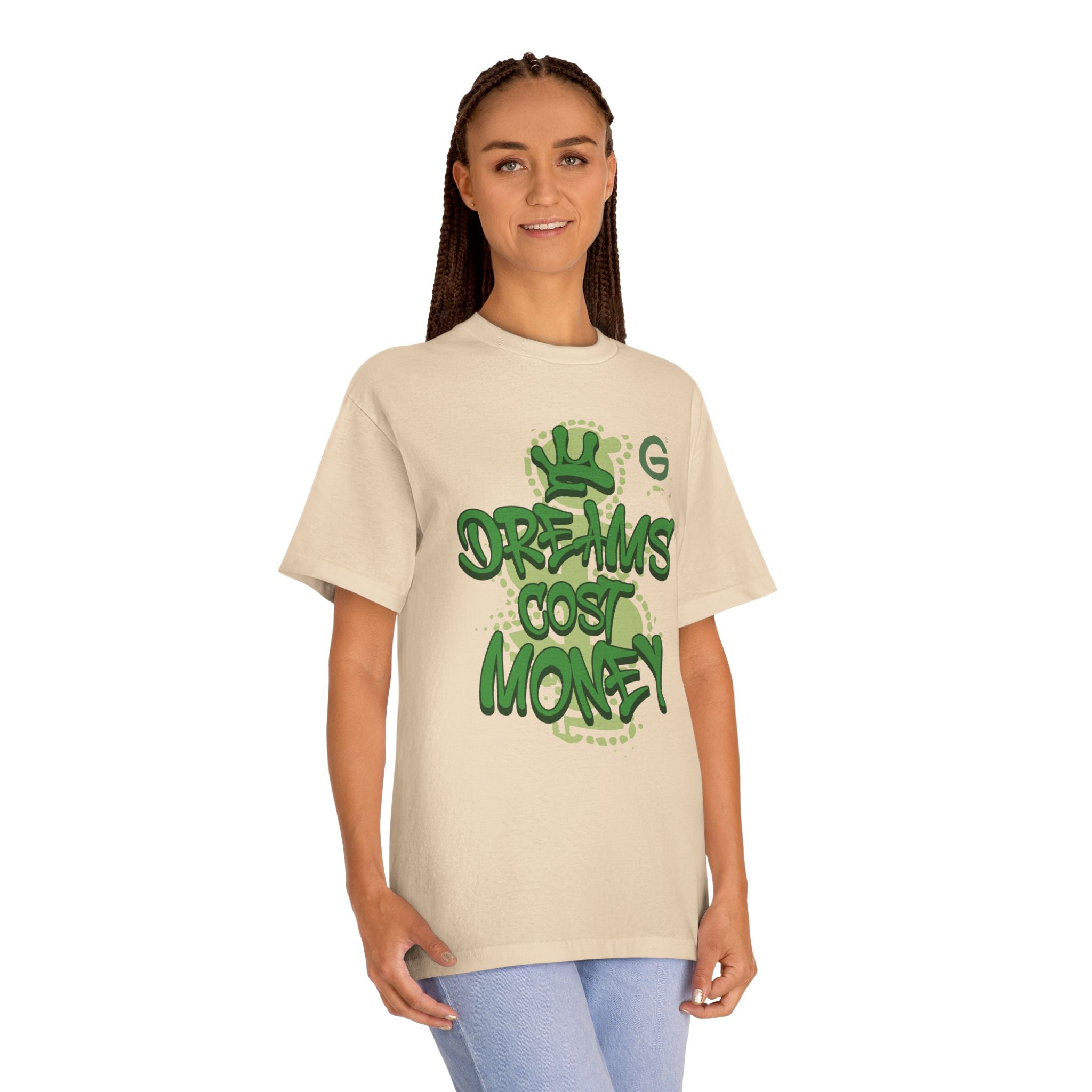 Dreams Cost Money T-Shirt — Green Graffiti Money Tee