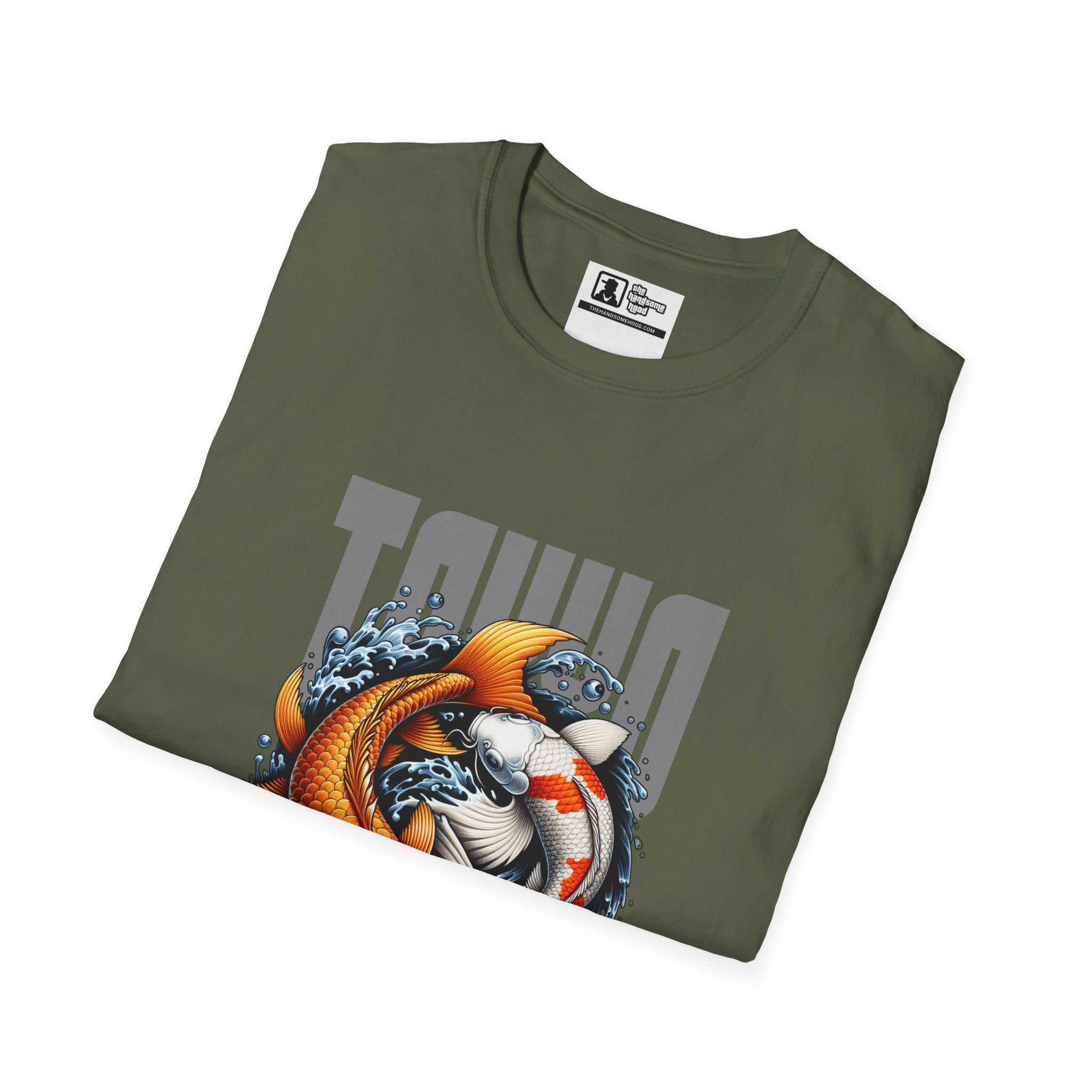 Koi Wave Graphic T-Shirt — Taiko-Inspired Koi Fish Design