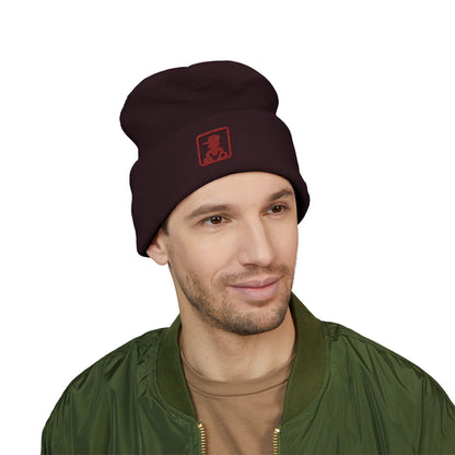 Minimalist Bear Patch Cuffed Beanie
