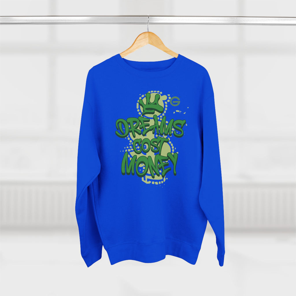Dreams Cost Money Crewneck Sweatshirt – Green Graffiti Money Graphic