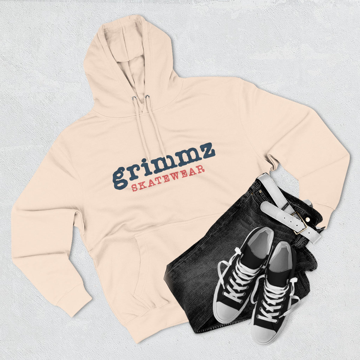 Grimmz Skatewear Fleece Hoodie — Vintage Skate Logo Pullover