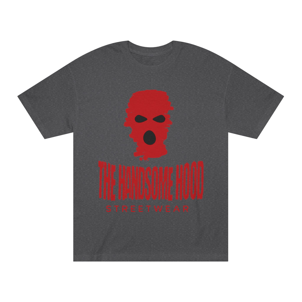 The Handsome Hood Streetwear Tee — Red Balaclava Graphic T-Shirt