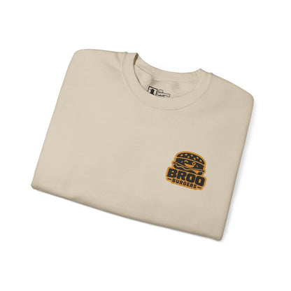 Burger Logo Sweatshirt — 'BROO Burgers' Retro Fast Food Crewneck