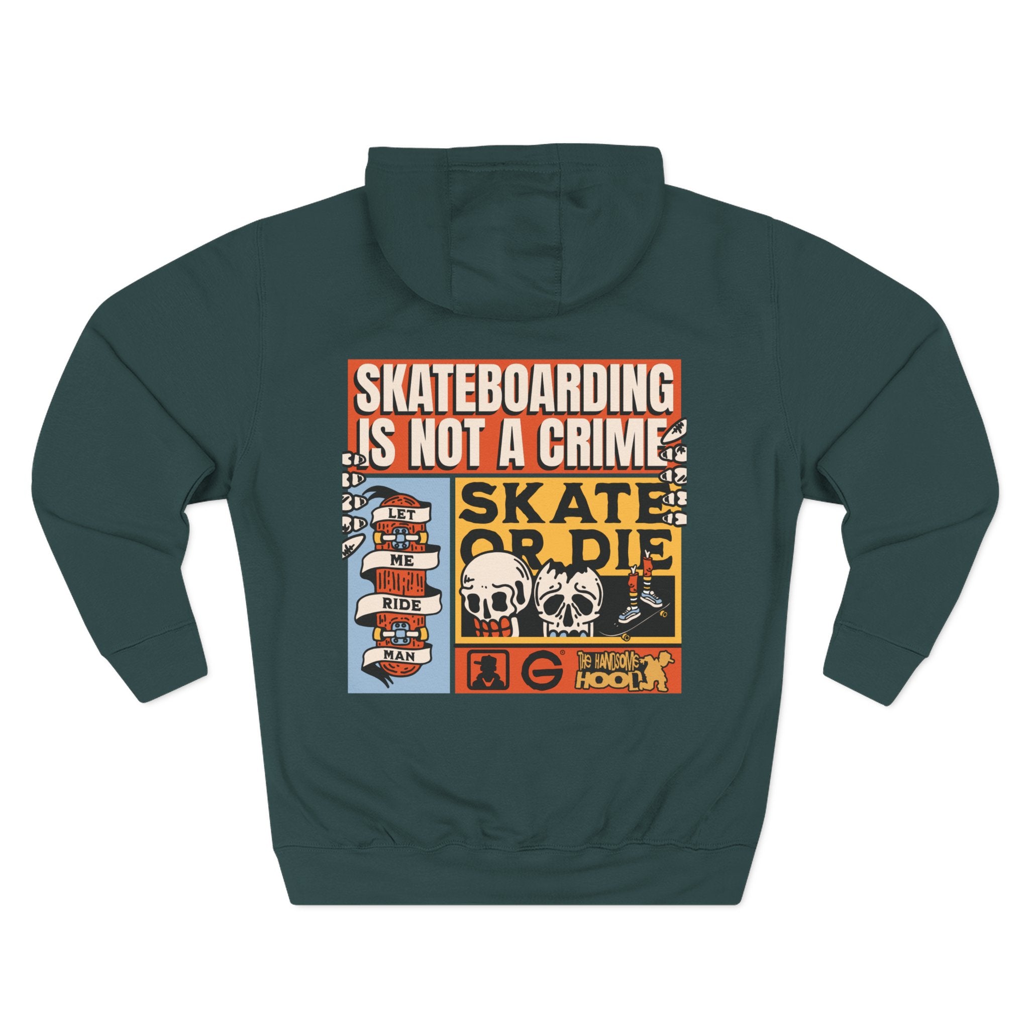 Skateboarding Is Not a Crime Hoodie — Skate or Die Graphic Hoodie