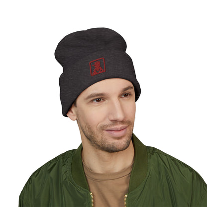 Minimalist Bear Patch Cuffed Beanie