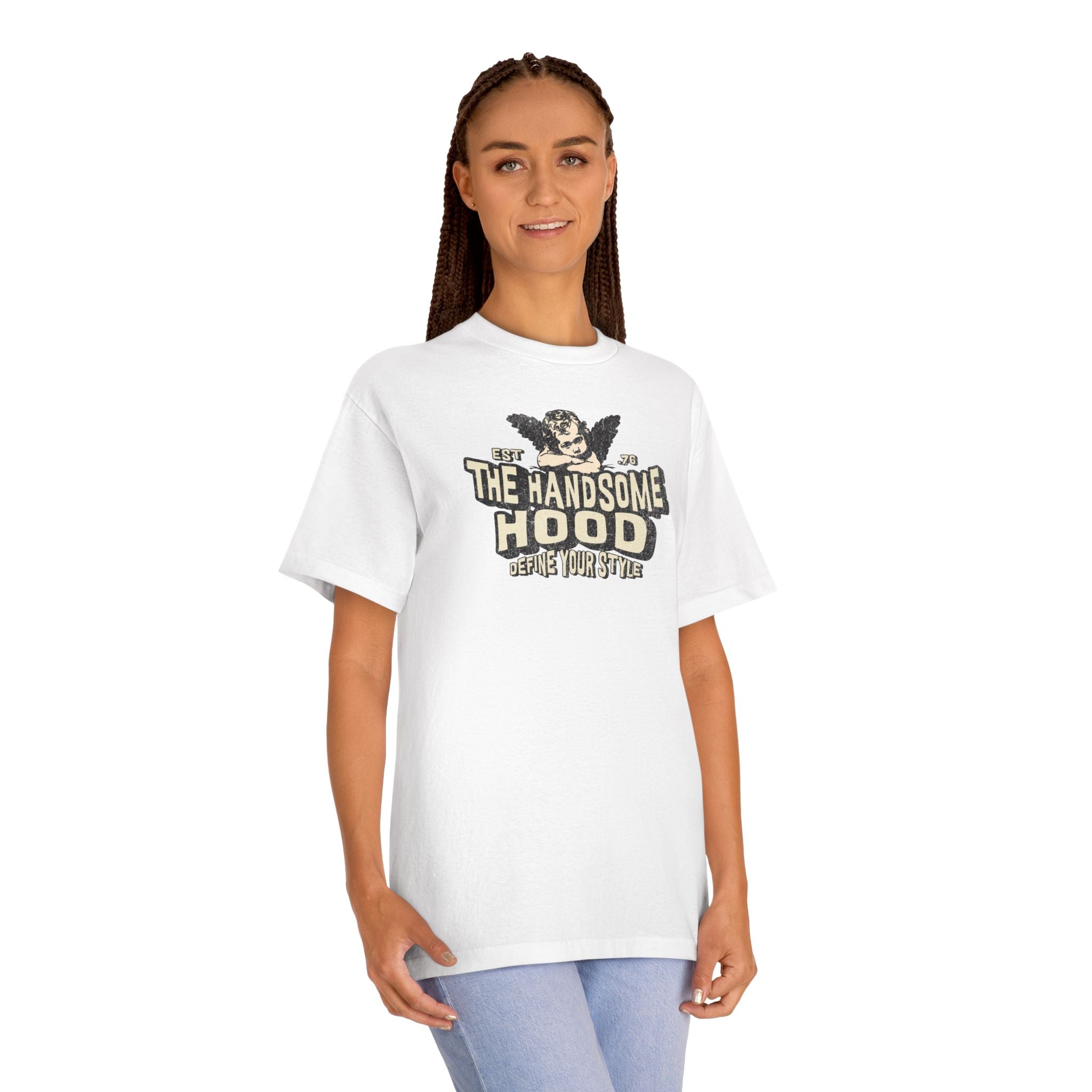 The Handsome Hood Tee — Vintage Cherub Graphic T‑Shirt
