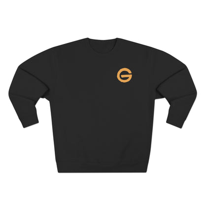 Minimal Logo Crewneck Sweatshirt — Small Orange 'G' Chest Emblem