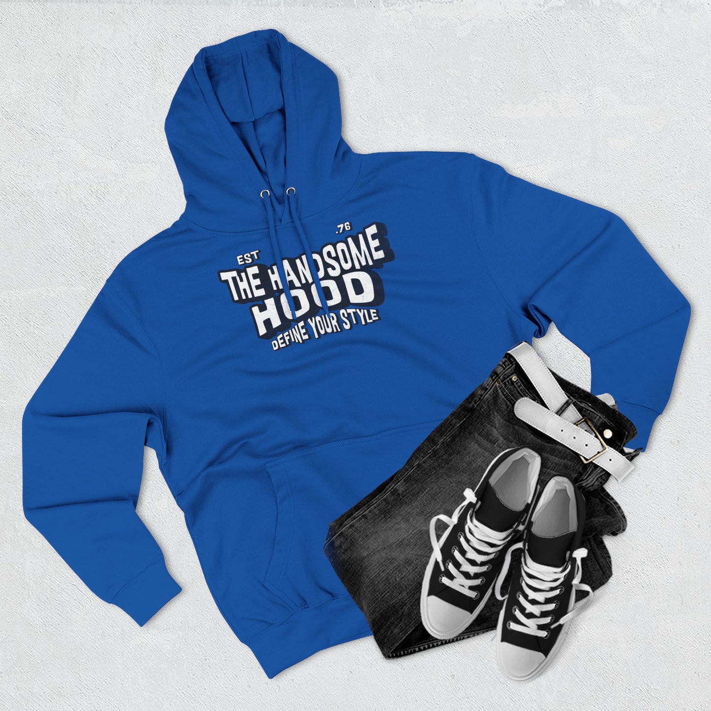 The Handsome Hood Fleece Hoodie - Retro Script Graphic Pullover
