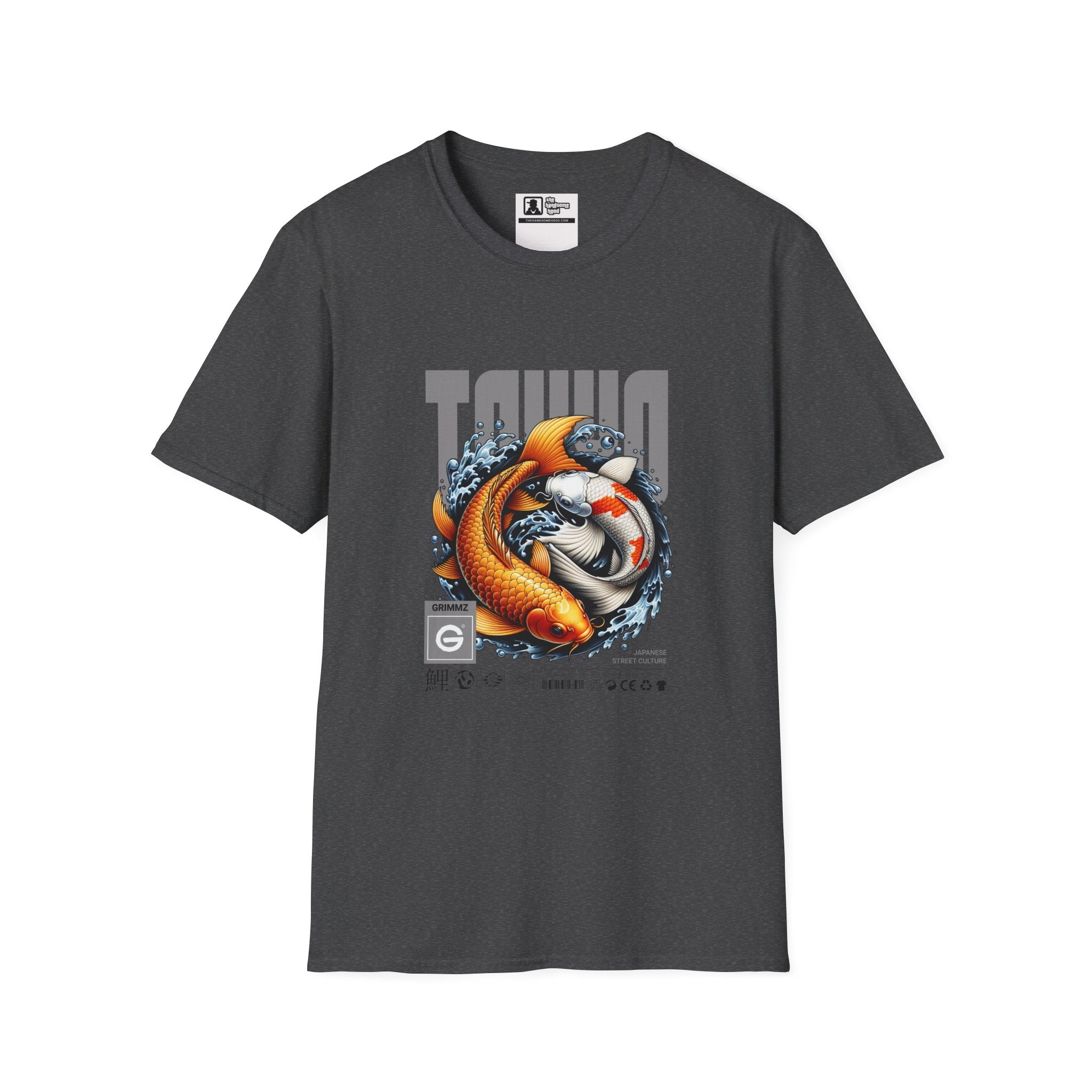 Koi Wave Graphic T-Shirt — Taiko-Inspired Koi Fish Design