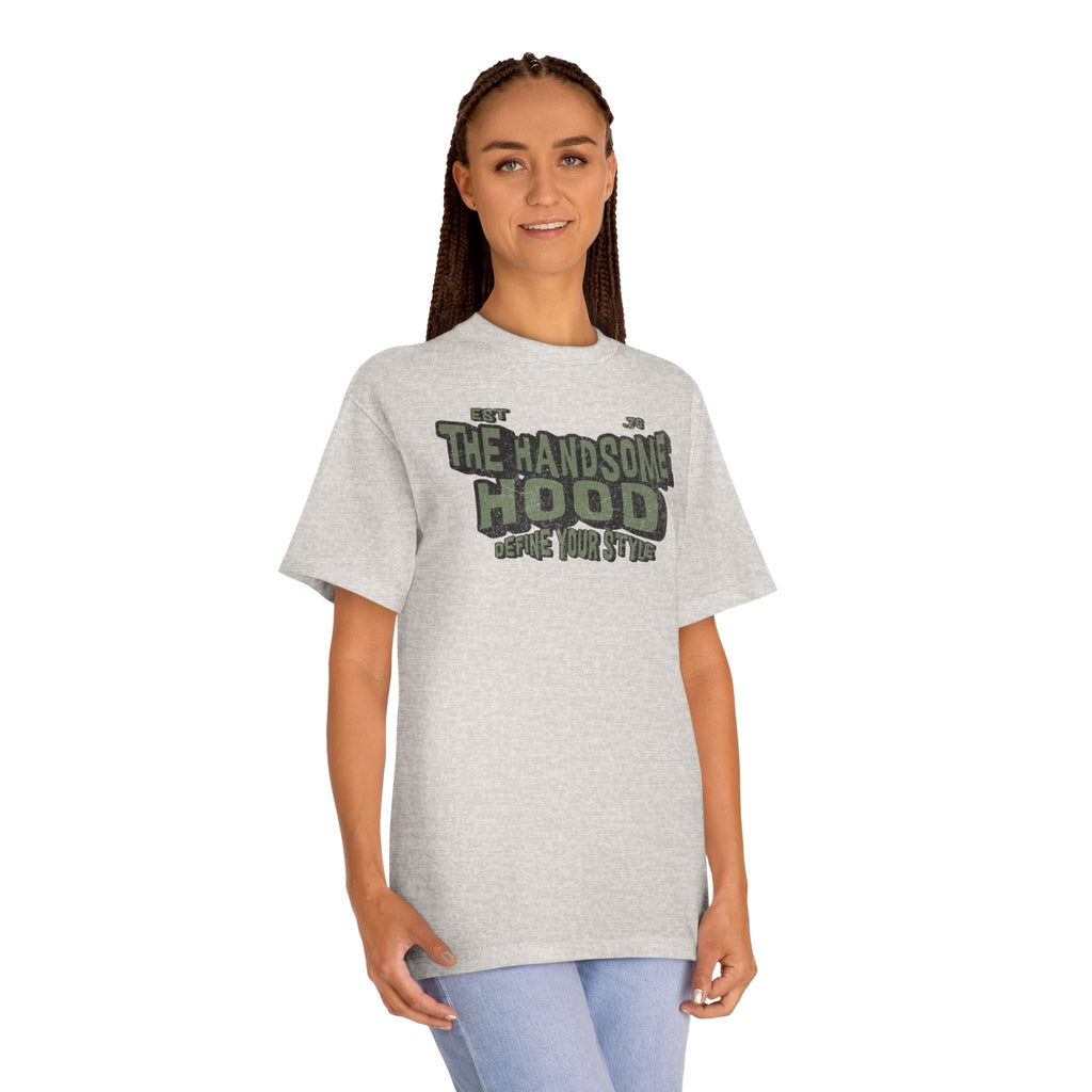 The Handsome Hood Tee — Vintage Military Green Graphic T-Shirt