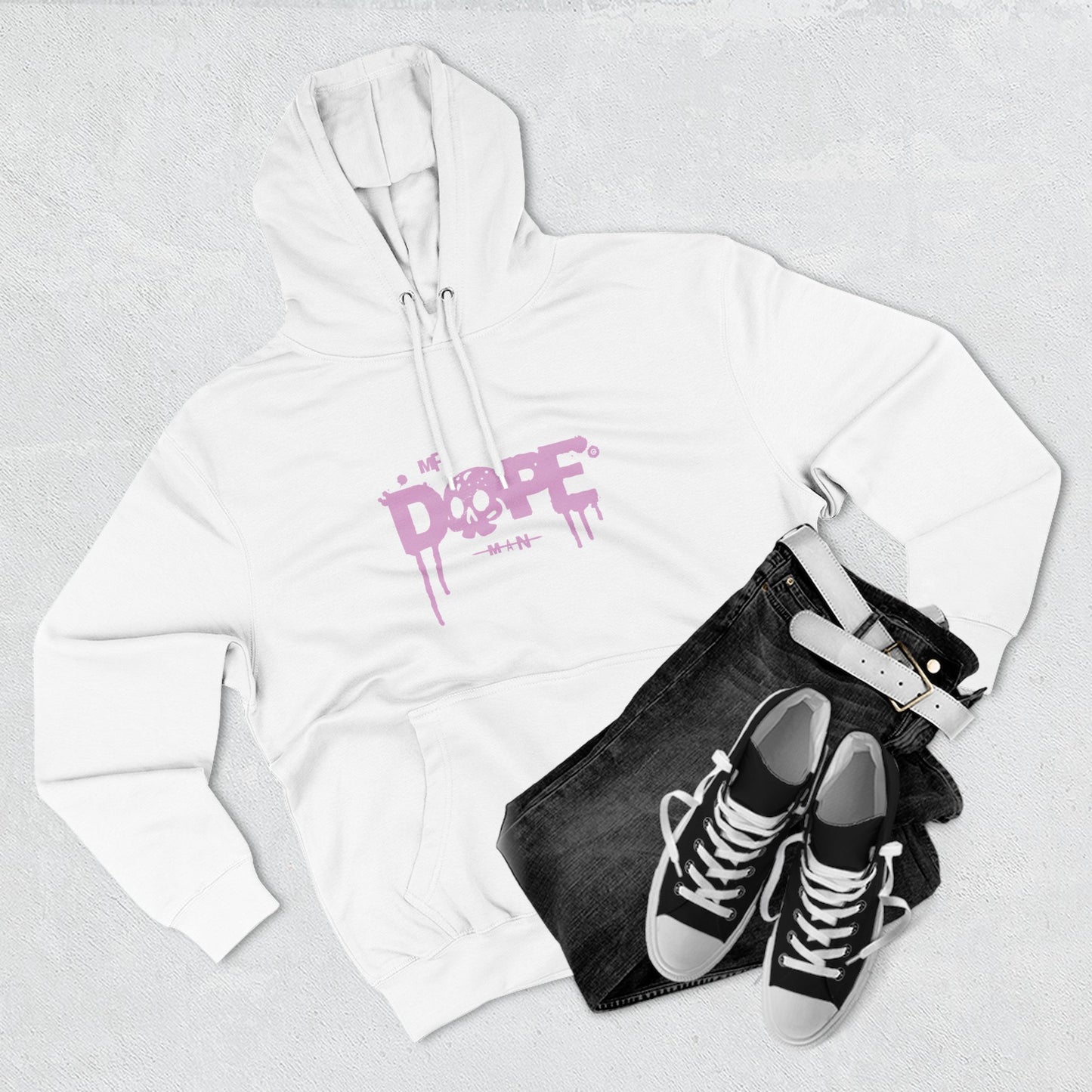 Dope Skull Graphic Hoodie Pink Drip Streetwear