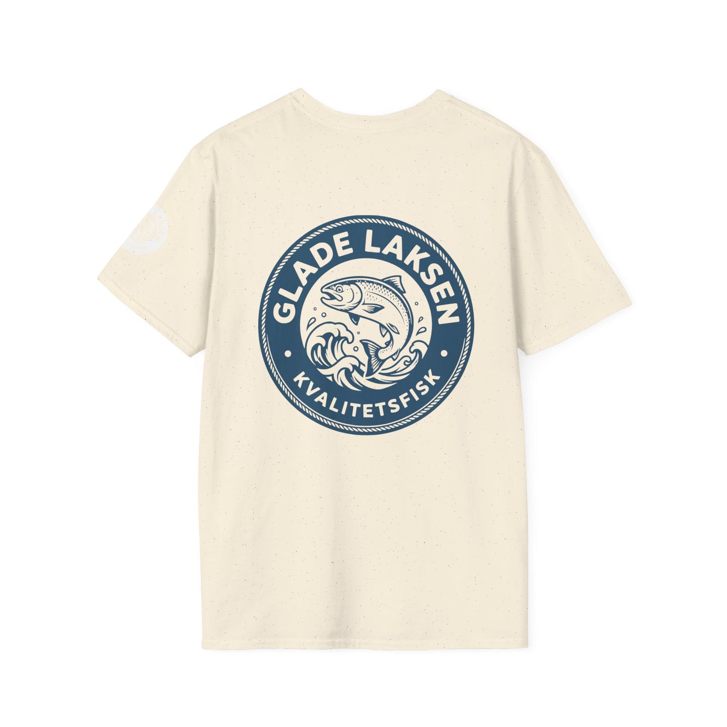 Glade Laksen Kvalitetsfisk T-Shirt — Vintage Salmon Fishing Tee