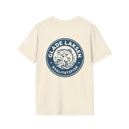 Glade Laksen Kvalitetsfisk T-Shirt — Vintage Salmon Fishing Tee