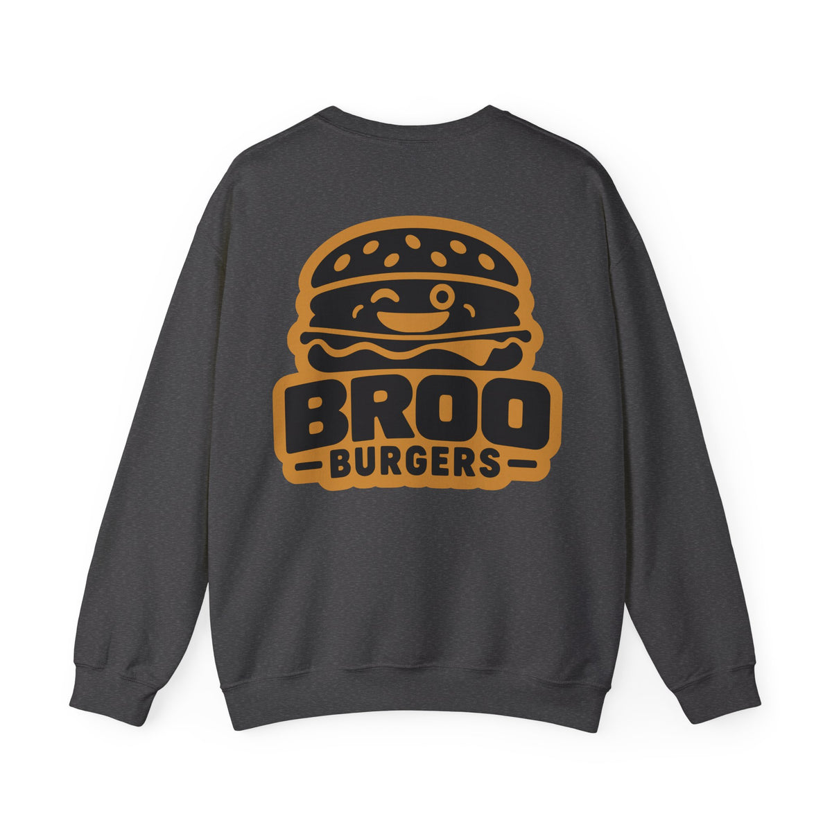 Burger Logo Sweatshirt — 'BROO Burgers' Retro Fast Food Crewneck