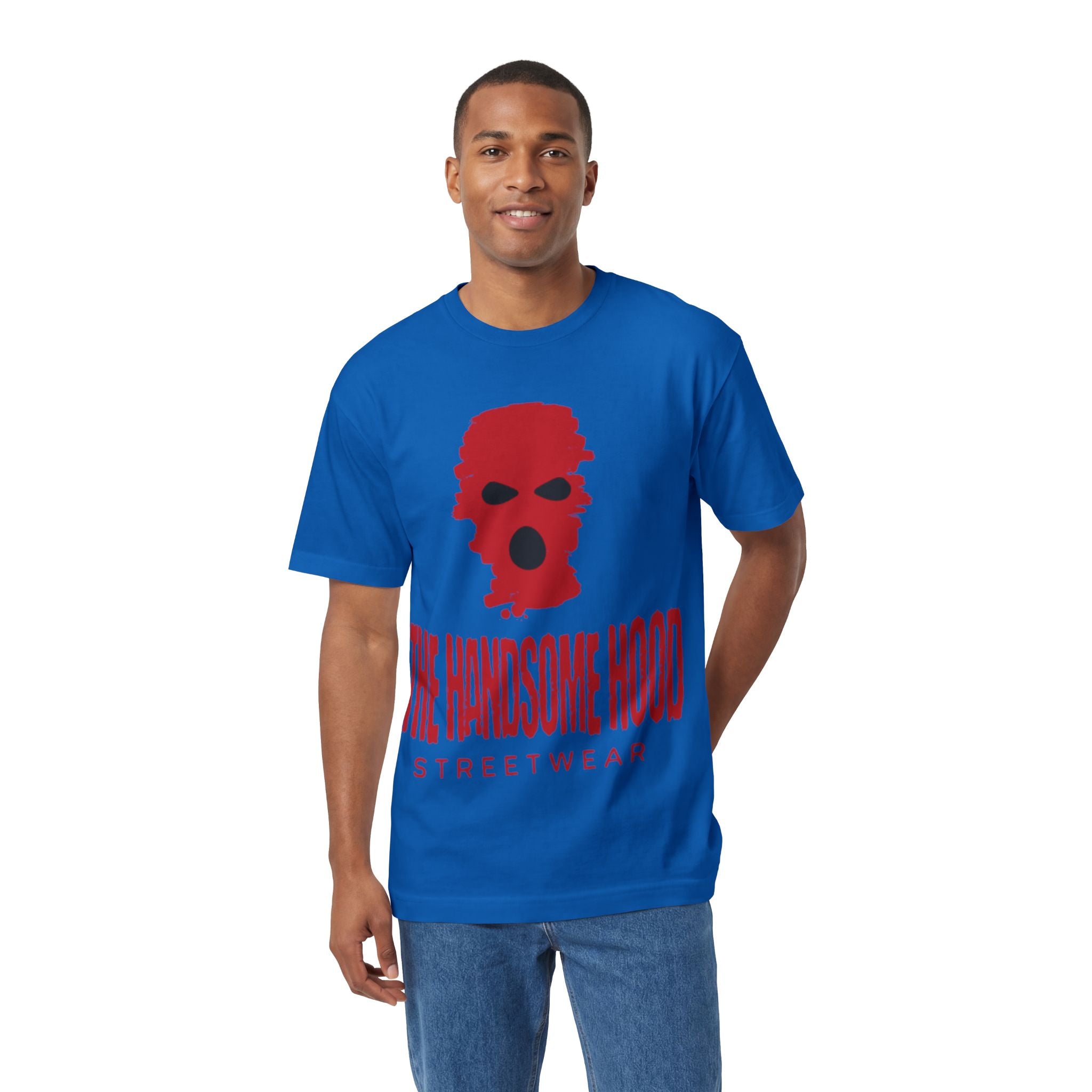 The Handsome Hood Streetwear Tee — Red Balaclava Graphic T-Shirt