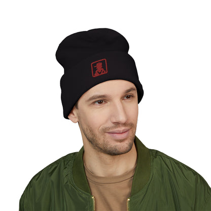 Minimalist Bear Patch Cuffed Beanie