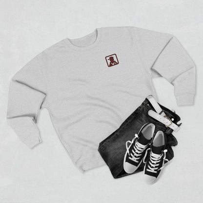 Minimalist Pocket Logo Sweatshirt — Small Vintage Silhouette Crewneck