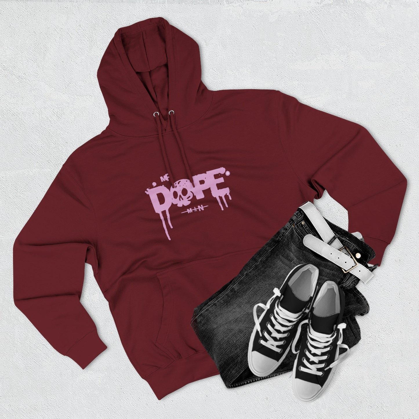 Dope Skull Graphic Hoodie Pink Drip Streetwear