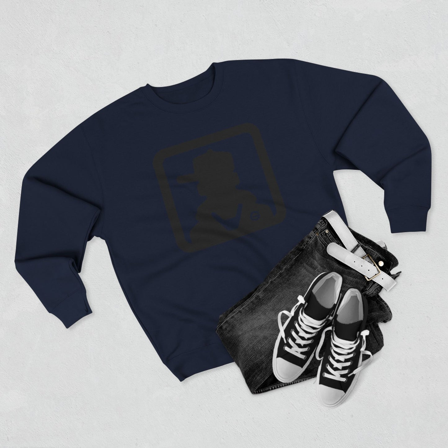 Vintage Detective Silhouette Crewneck Sweatshirt
