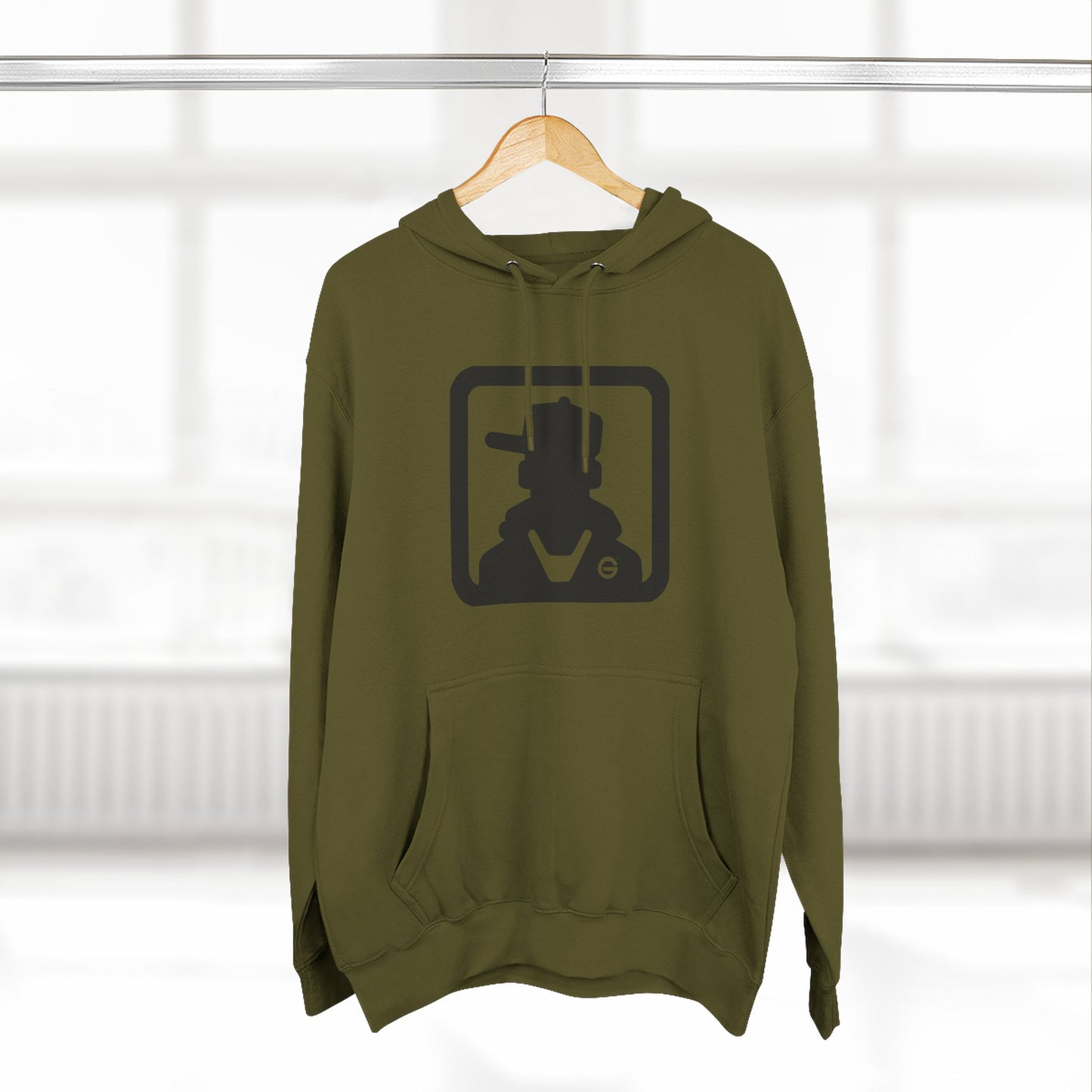 Minimal Silhouette Streetwear Fleece Hoodie
