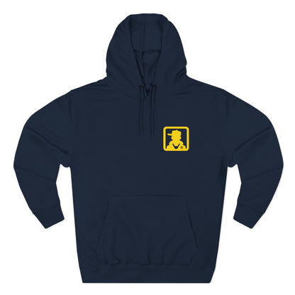 Minimal White Pocket Logo Hoodie