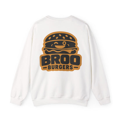 Burger Logo Sweatshirt — 'BROO Burgers' Retro Fast Food Crewneck