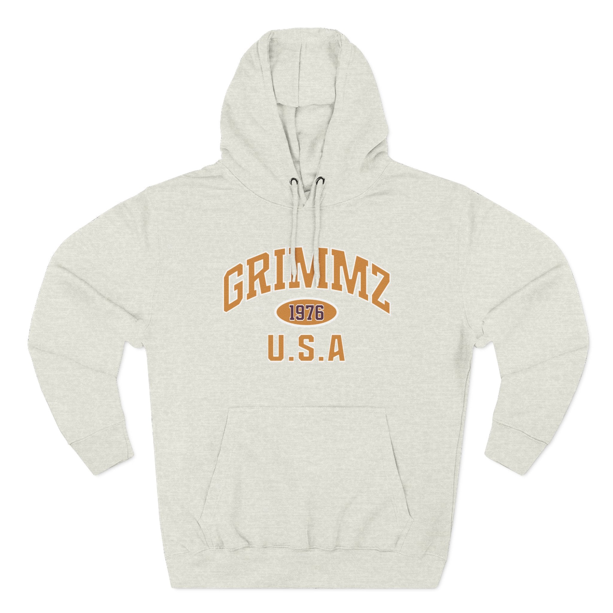 Grimmz 1976 U.S.A. Hoodie — Vintage Collegiate Fleece Pullover
